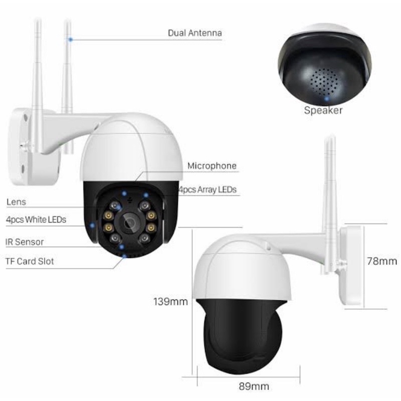 IP camera CCTV PTZ Outdoor ICSEE 8MP 1080P Speed Dome Wireless