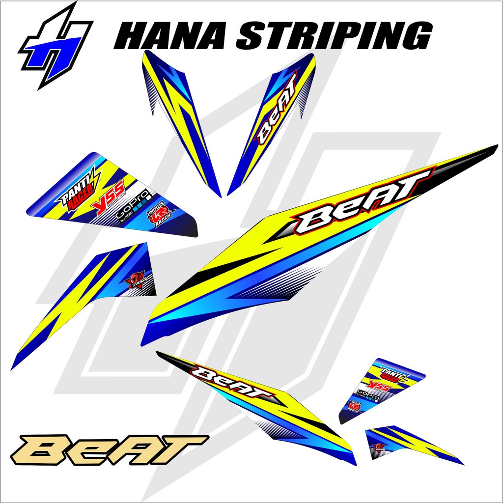 Sticker Striping BEAT 2013 2014 2015 Fi F1 Lama Variasi 