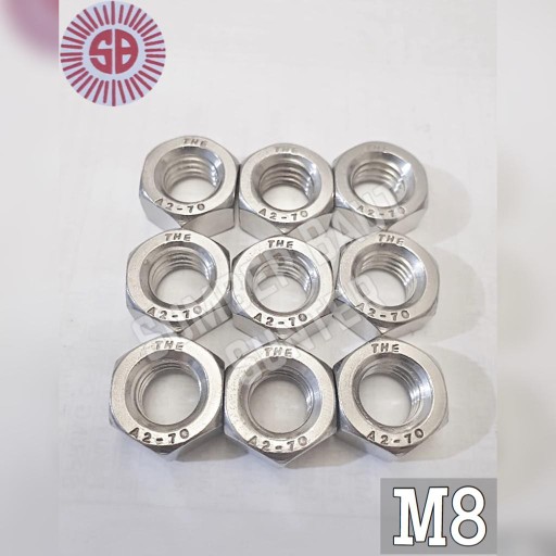 M8 Mur Stainless Steel Sus 304 Nut Only Hex 8mm Anti Karat
