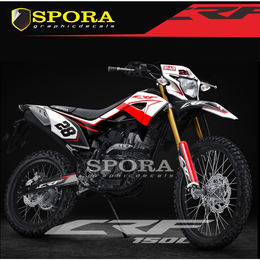Decal CRF 150 Merah Putih Hitam