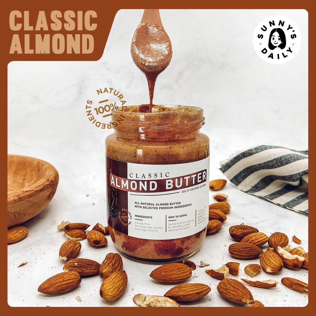 

Sunny's Daily Classic Almond Butter | Selai Almond 100% Natural |225gr