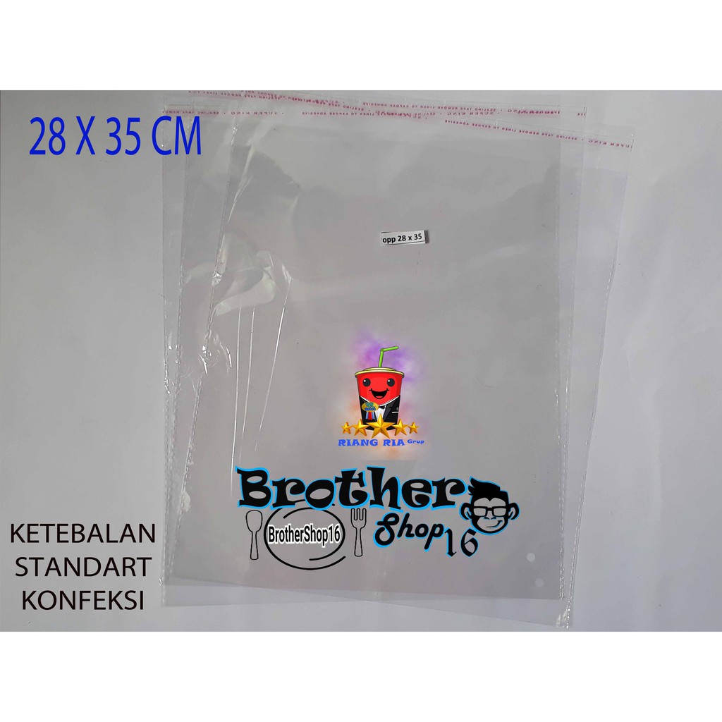 KEMASAN BAJU  PLASTIK 28 X 35 PLASTIK OPP BAJU  PACKING 