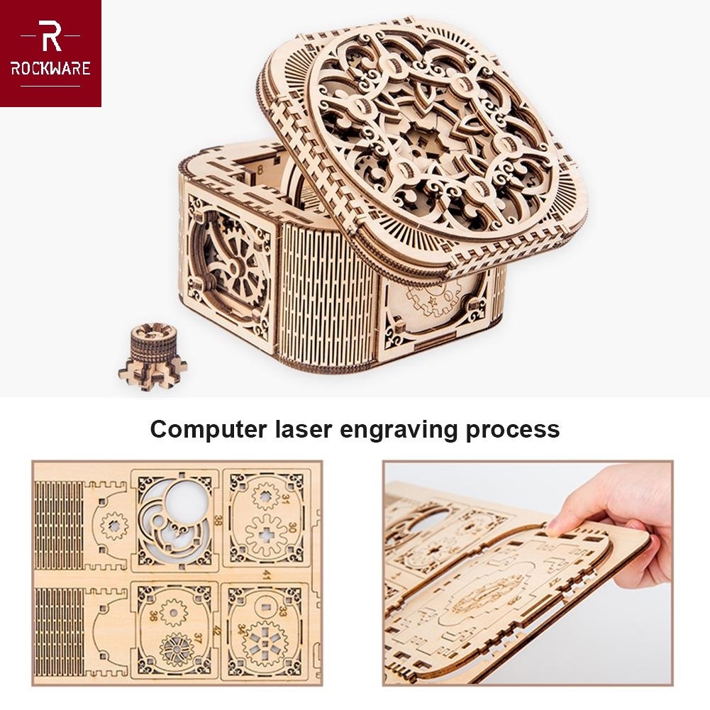 ROCKWARE RW-DIY04 - Creative Wooden Puzzle 3D - Jewelry Box