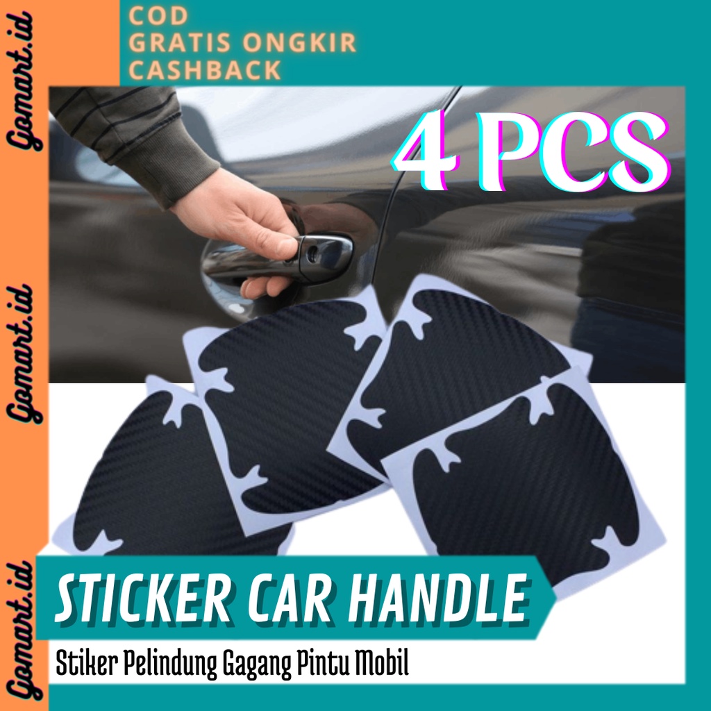 Stiker Pelindung Gagang Pintu Mobil 4 PCS - Stiker Anti Gores Mobil Eksterior