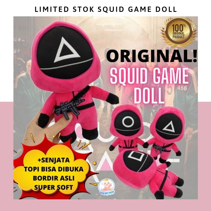 Limited Stok! Boneka Squid Game Tentara Merah Premium Super Soft 30 cm Original Import