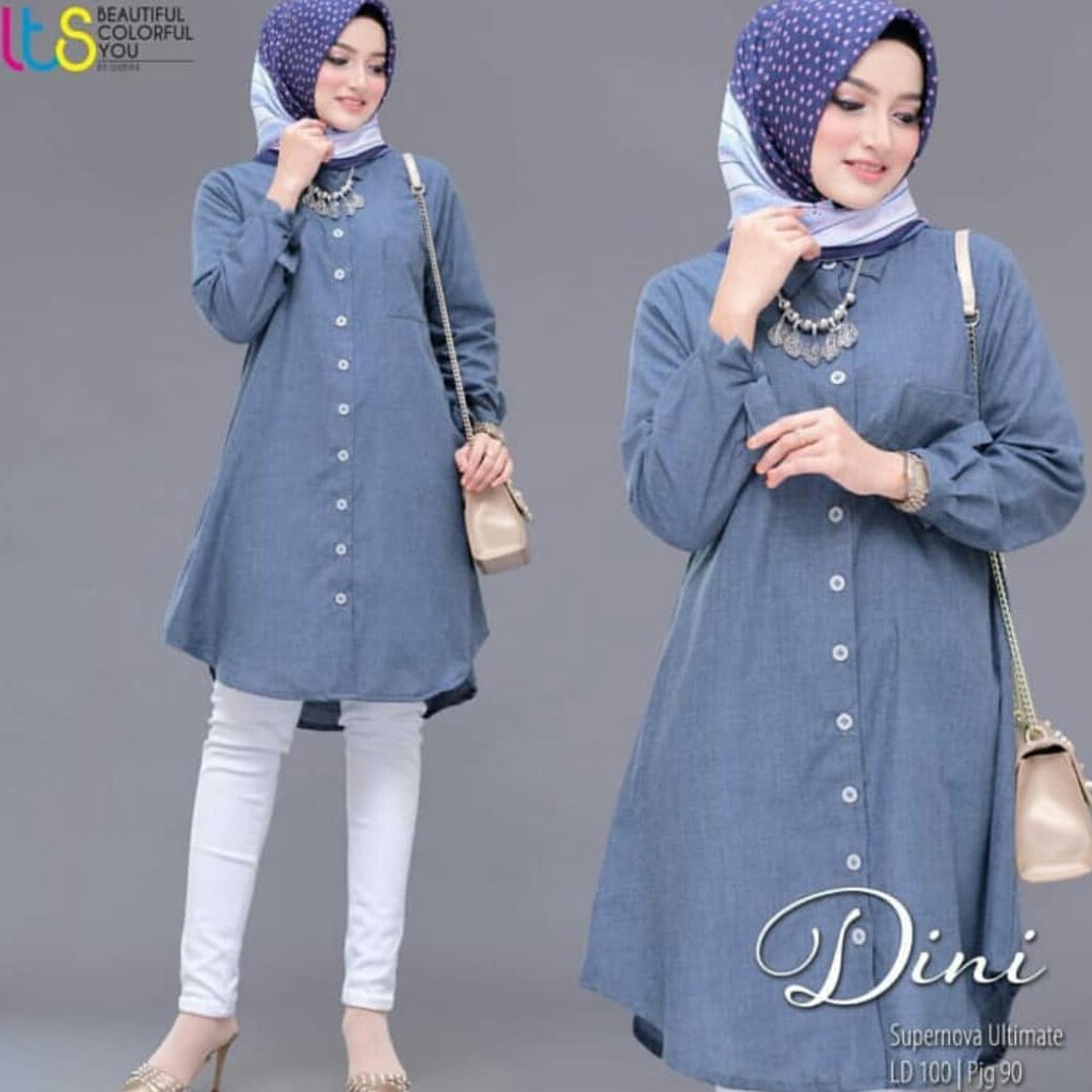 Dini Tunik Super Nova Atasan Muslim Wanita Terbaru Design Kekinian Harga Murah Kualitas Pasti Bagus