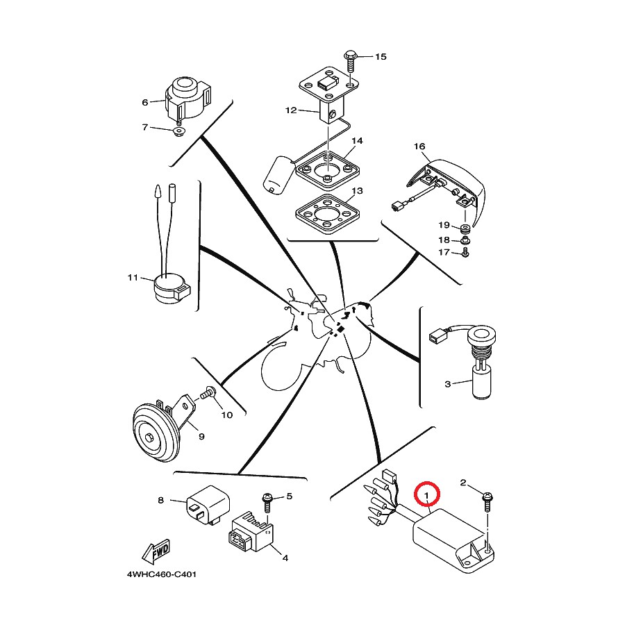 CDI Unit Assy Yamaha F1zr Orisinil Yamaha Part no. 1 Kode 4NS-H5540-00
