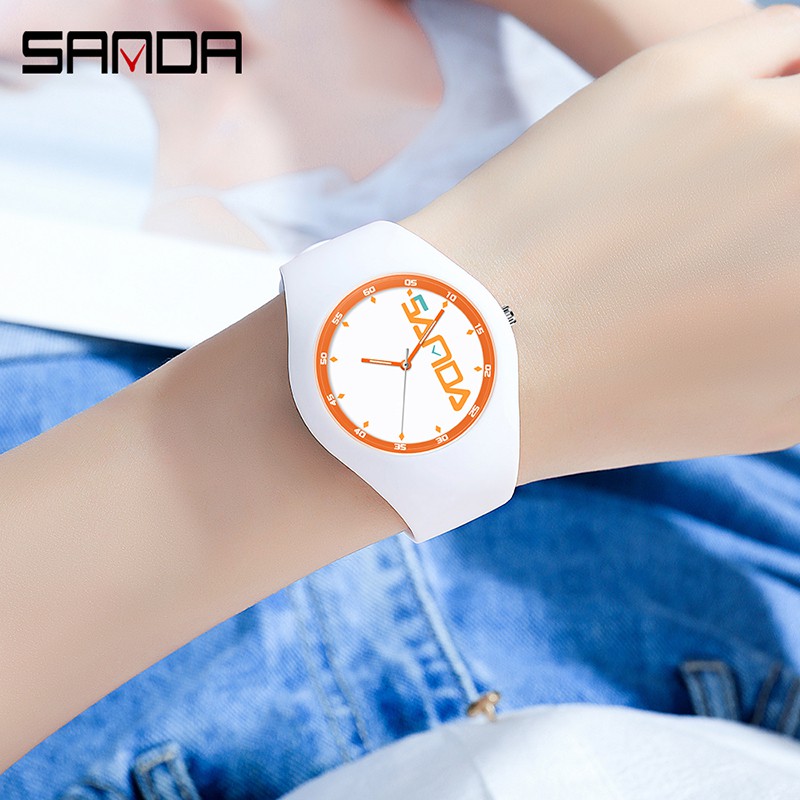 SANDA 6076 Jam Tangan Pria Wanita Analog Tali Silicone WATCHKITE WKOS