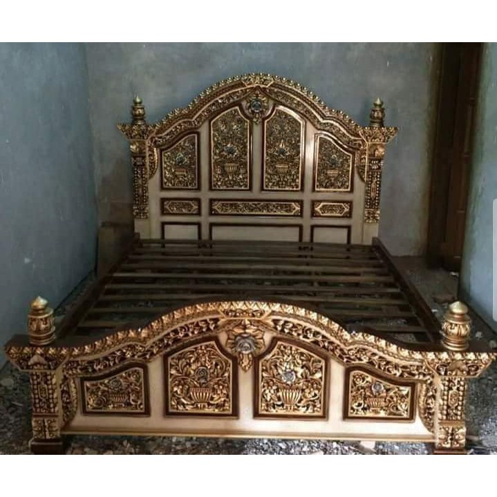 Ranjang Kayu Jati Dipan Tempat tidur(gebyok JATI ASLI)