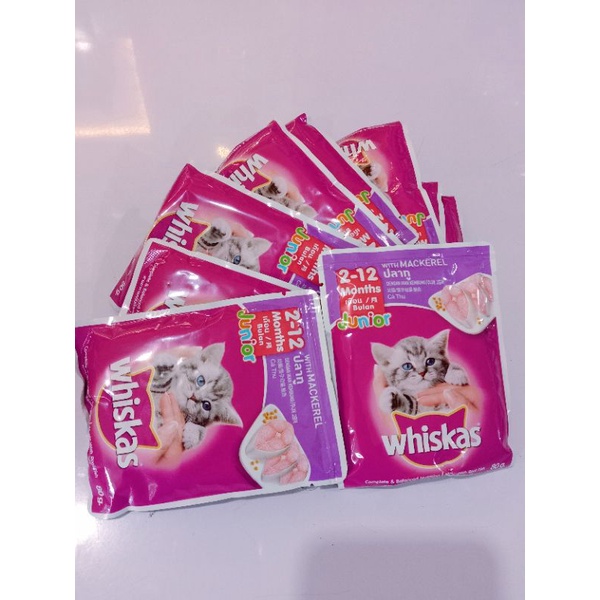 whiskas sachet junior makarel (1dus) / makanan basah whiskas