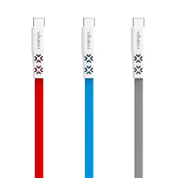 Vivan CTC100 CTC-100 CTC 100 Cable cabel kabel 1M Flat TYPE-C Mini Tube Data Cable Colorful android