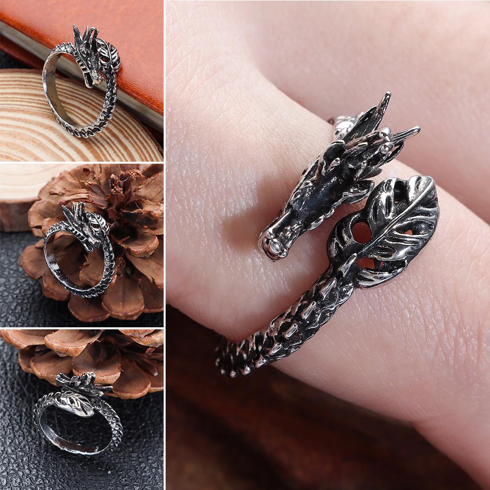 Cincin Naga Nanas Perhiasan Berlebihan Biker Rock Pasangan Gothic Unisex Vintage