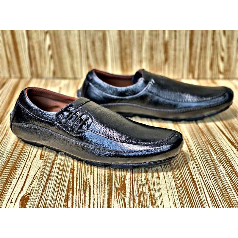 SKIENZ x WOLF|Sepatu Loafer Pria Kulit Asli Sol Tanam Sepatu Casual Moccasin Kulit Asli