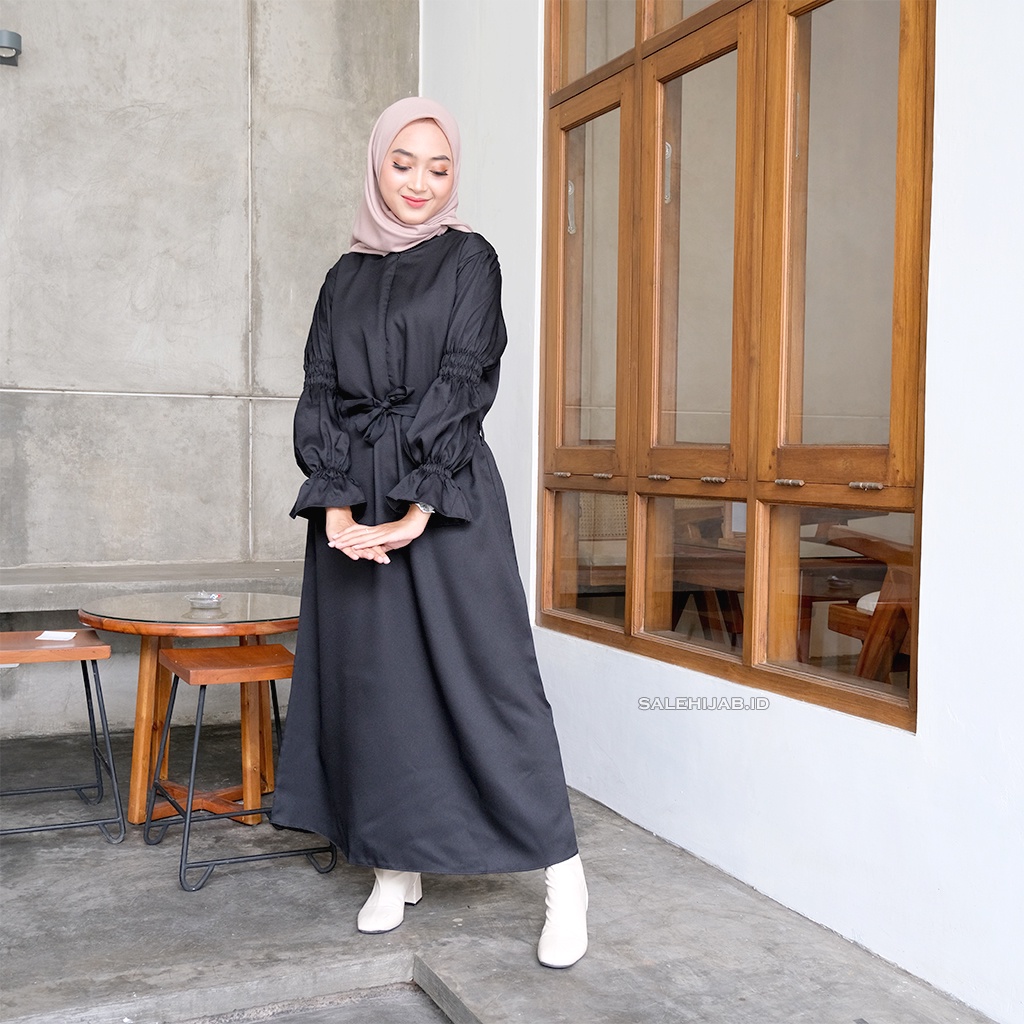 Nadea Maxy Dress Premium - Gamis Moscrepe Lengan Balon