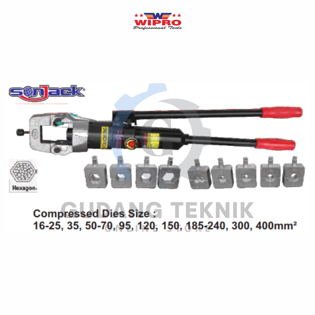 Tang Press Skun Hidrolik SONJACK WIPRO SJ-400B / Tang Skun Kabel CRIMPING PLIERS WIPRO SJ400B - Tang Crimping Hydraulic WIPRO SJ 400B