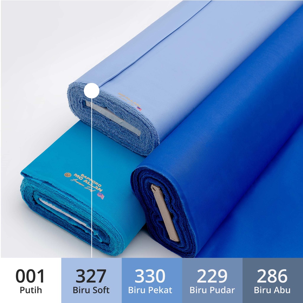 Kain American Drill Sapporo McAllan - Bahan Seragam Lapangan / PDL 1 Meter Premium Quality (Biru, Pu