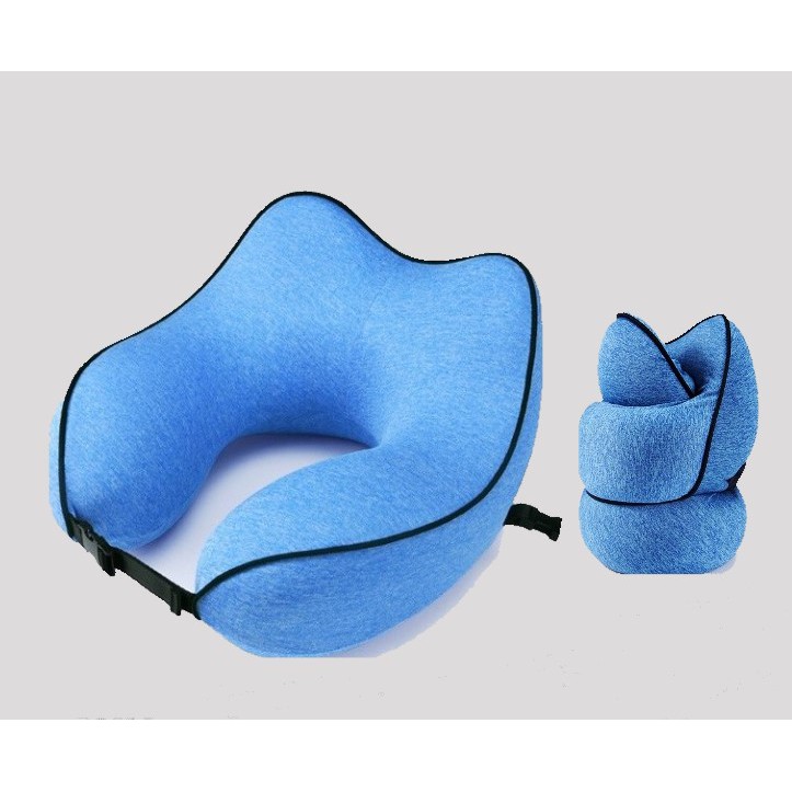 Bantal Leher Travel Pillow Rollable Design Memory Foam &amp; Premium Quality