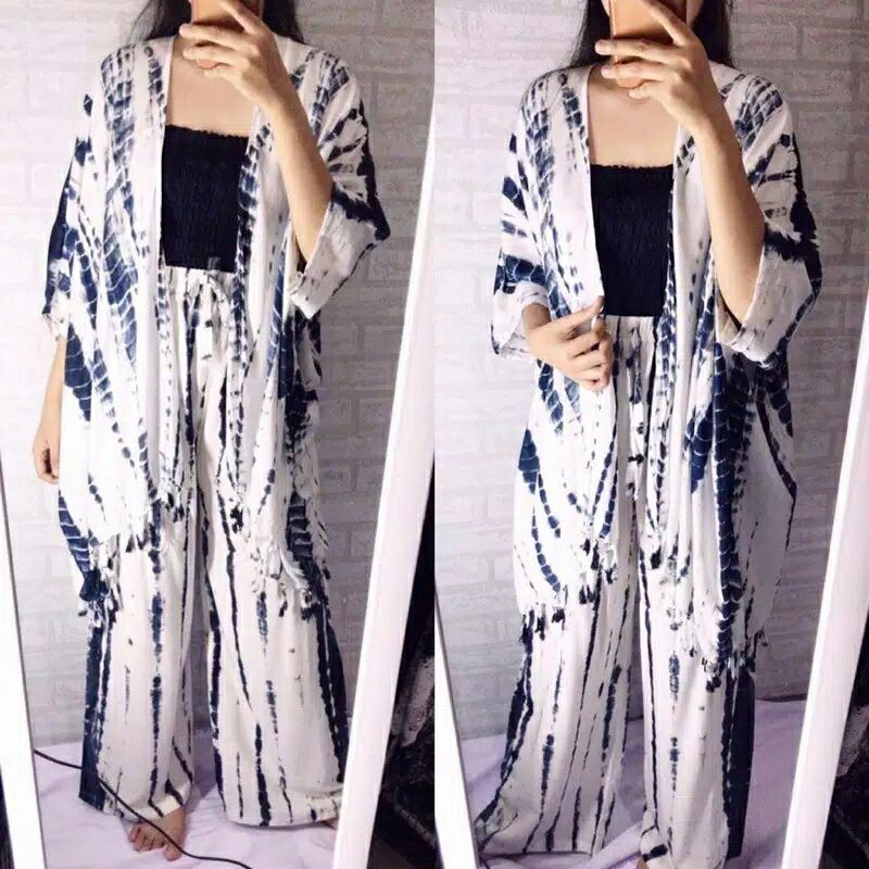 Loliyshop Set Cardigan JUMBO Tie Dye-Oneset Tie dye- 1 Set cardigan Tiedye-1 set tiedye panjang