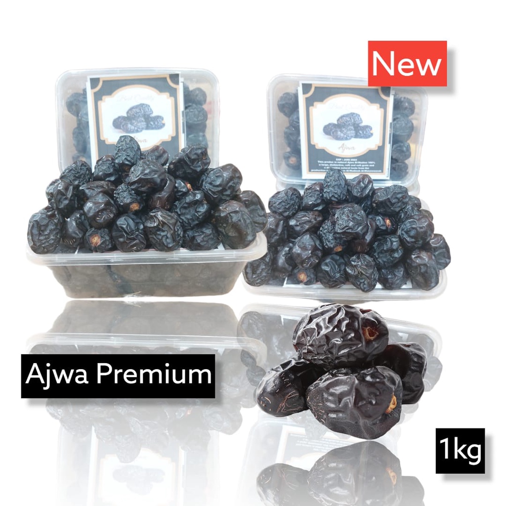 

Kurma ajwa/kurma nabi kemasan 1KG (stock baru dan empuk)