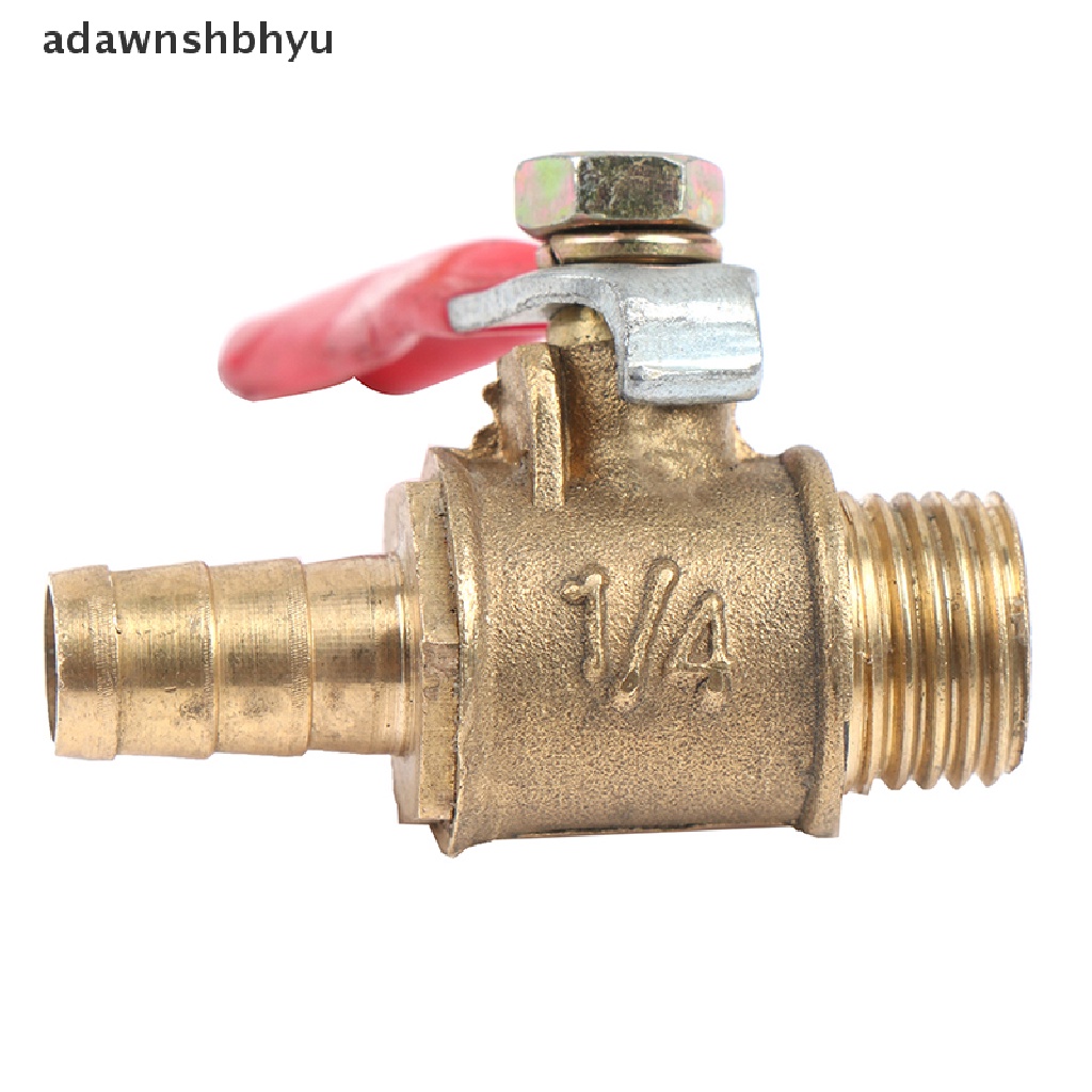 Adawnshbhyu Kuningan Ball Valve Selang Barb 1/4&quot; 3/8&quot; 1/2&quot; BSP Male Thread Connector Pipe Adapter