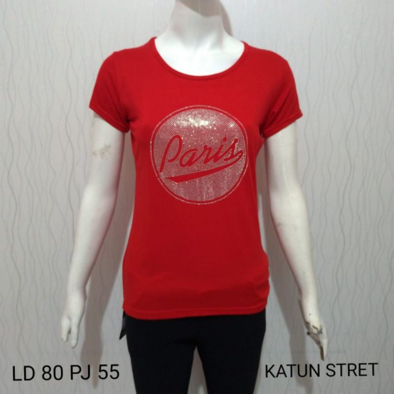 KAOS MERAH WANITA SPANDEK ADEM / RED TSHIRT SPANDEK / KAOS WANITA SPANDEX PREMIUM / KAOS MERAH