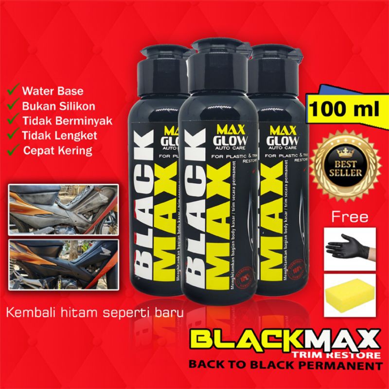 BEST SELLER  Penghitam dashboard / Penghitam motor PERMANENT Blackmax 100 ml