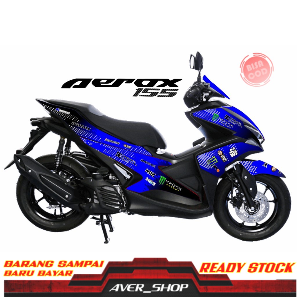 Striping motor aerox 155 full body Decal aerox 155 biru Stiker variasi motor aerox