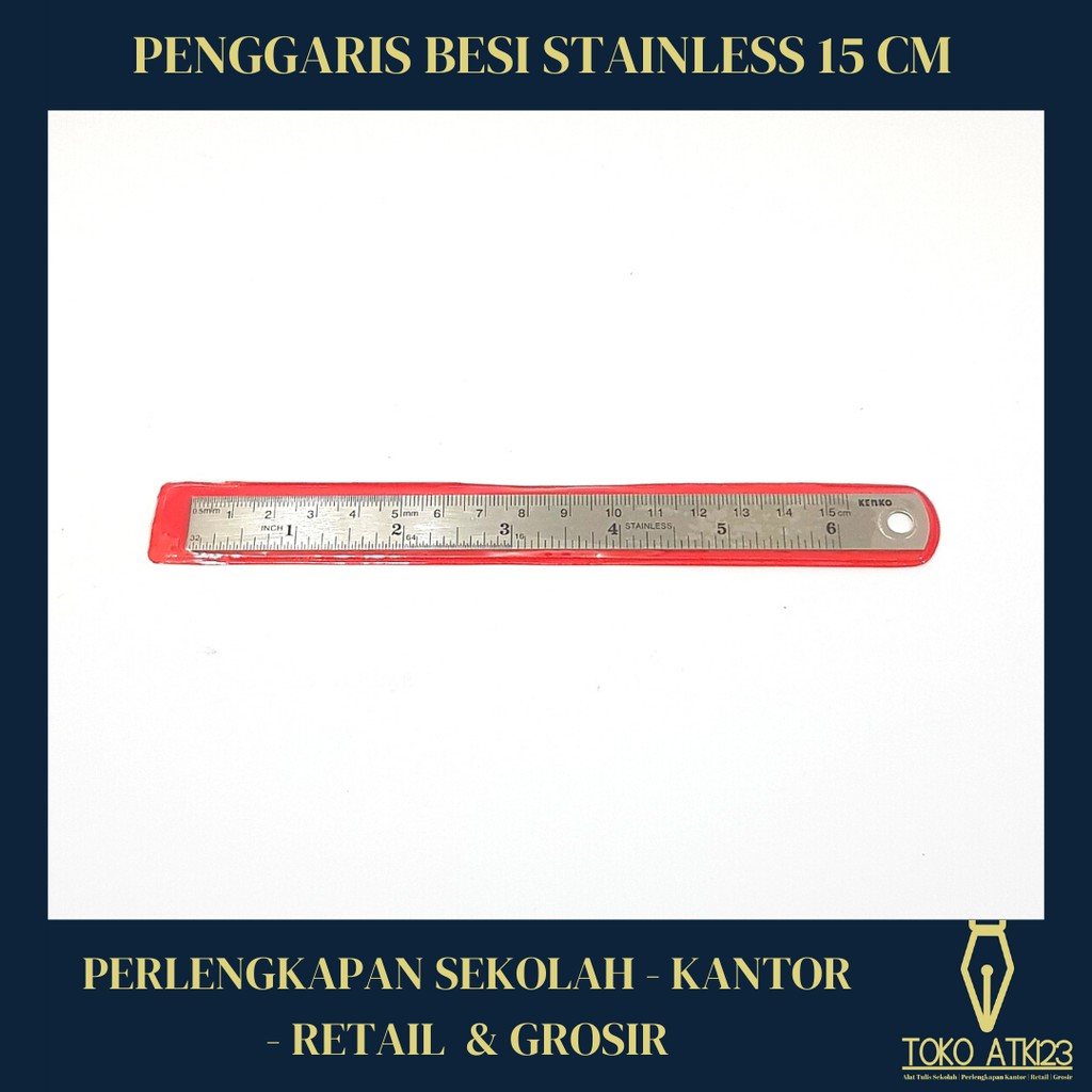 Penggaris Besi Stainless 15 cm