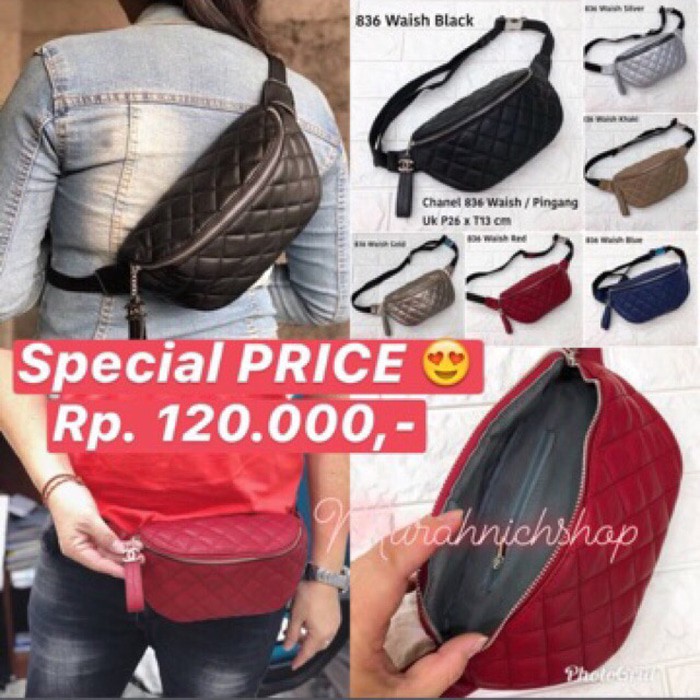 Tas Wanita Import Murah terbaru Tas Wanita Chanel belt bumbag sling bag pinggang Import Original