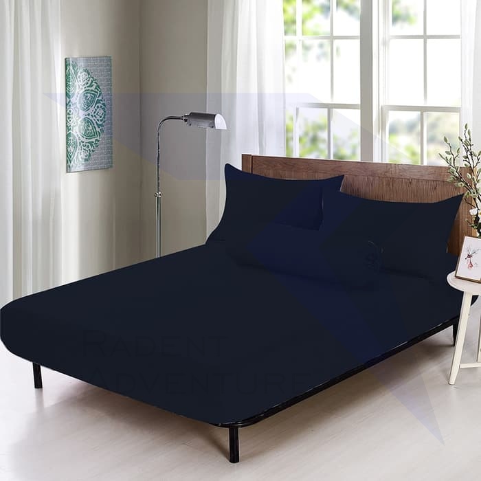 INFORMA - SPREI FITTED SHEET BLACK 160X20035CM Murah Keren
