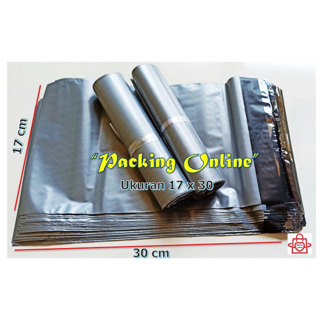 

Plastik Packing Polymailer 17x30 warna Silver Premium Tebal/Plastik olshop