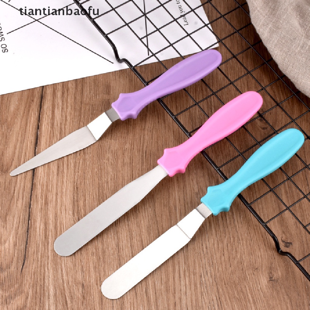 3 Pcs Spatula Kecil Bahan Stainless Steel Untuk Kue