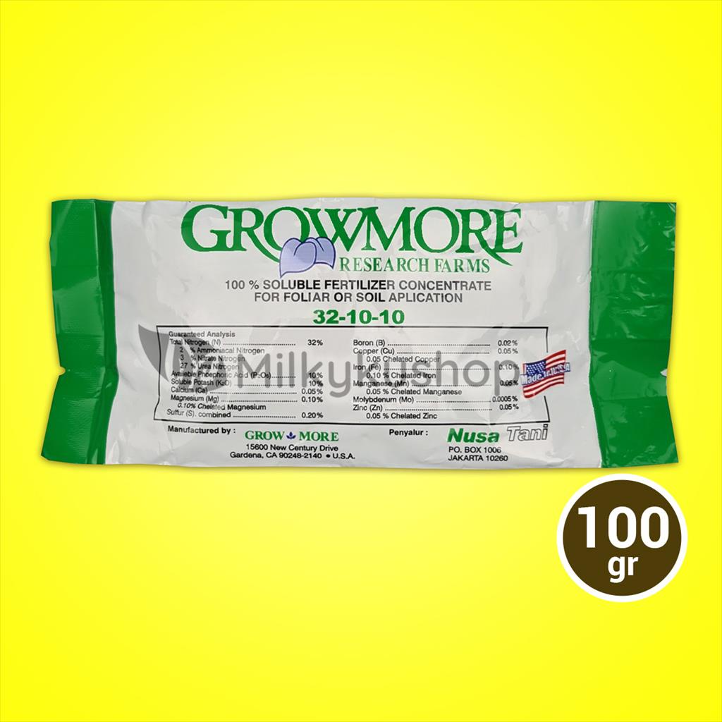 PUPUK GROWMORE 32 10 10 KEMASAN PABRIK 100 GRAM NPK DAUN