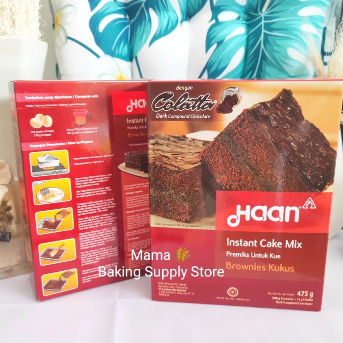 

Tr20Re Haan Brownies Instant Cake Mix Kukus Premix Kue Brownis Bronis 475G Ht51G