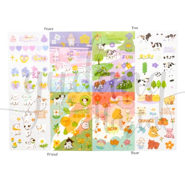 Stiker Pet Hello Sticker Motif Bear Friend Fun Peace DIY GH 303061