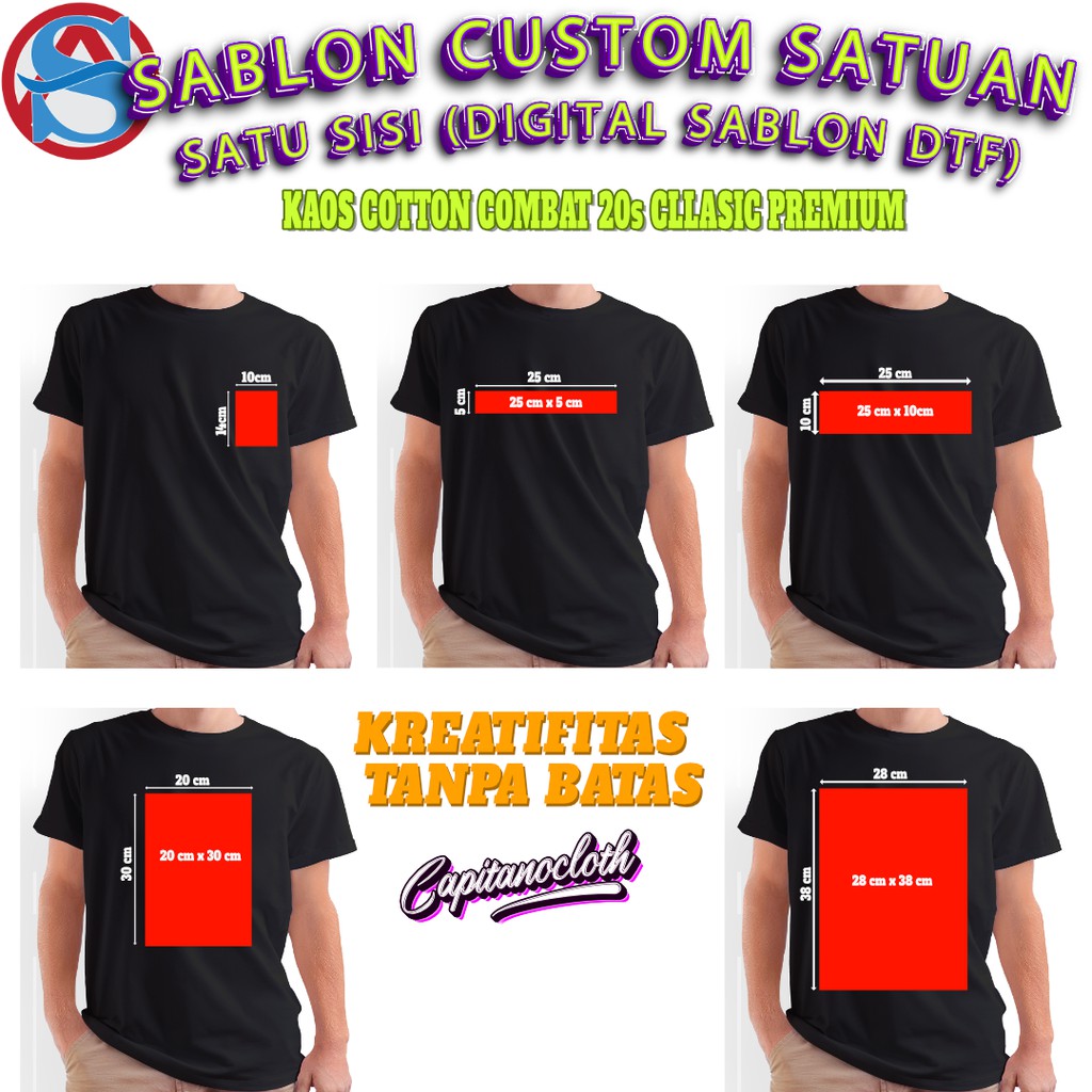 Jual Sablon Kaos Custom I Satuan Printer Dtf Cotton Combed 20s Satu Sisi Shopee Indonesia 1354