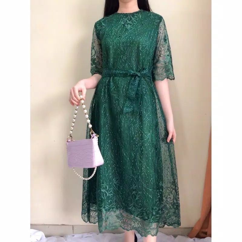 NEW DRESS TULE (BISA SERAGAM )/ LONG DRESS BROKLAT TULE / DRESS FULL TULE /DRESS BRIDESMAIDS TULE