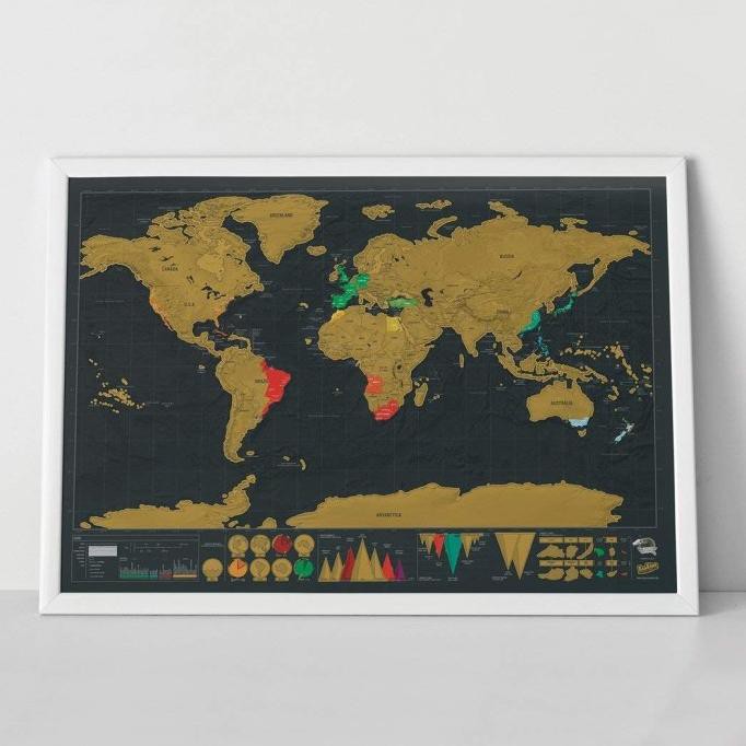 

Poster Peta Dunia Deluxe Scratch World Map For Travelers Detailed Map