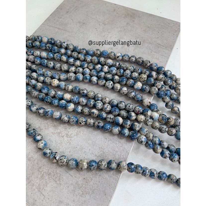 semi stone 10mm netstone putih biru akik bahan rangkai aksesoris lucu