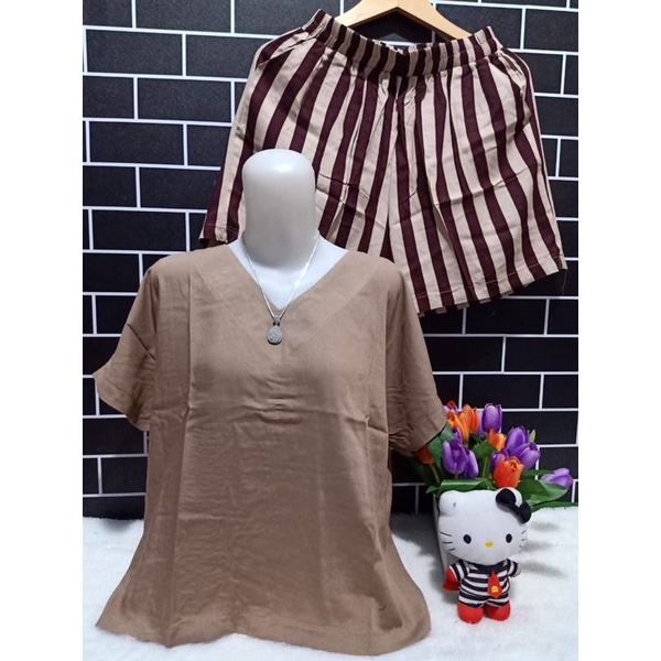 Baju santai motif garis-garis