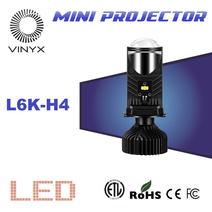 Lampu LED Headlamp Projie H4 Mini Projector Lens 50 Watt Lensa Motor Mobil Y6 Y6D Y9 L6K-H4 Headlight VINYX
