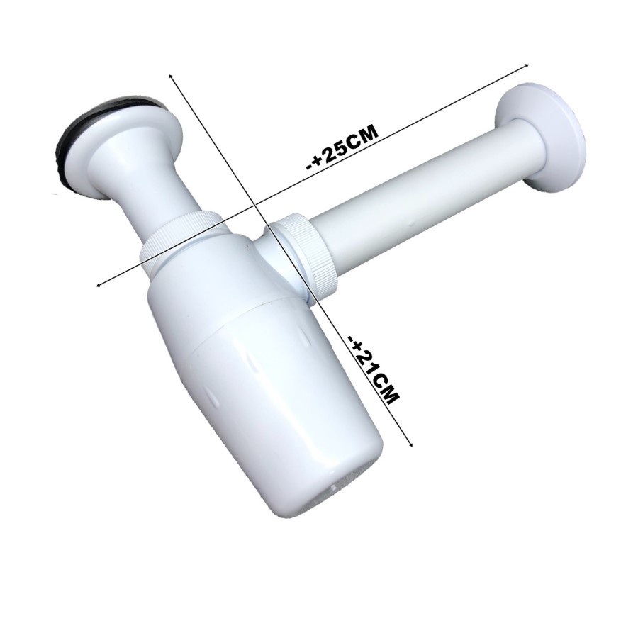 Sifon botol PVC pembuangan wastafel warna putih Ukuran drat 1 1/4 inch Kuat dan tebal