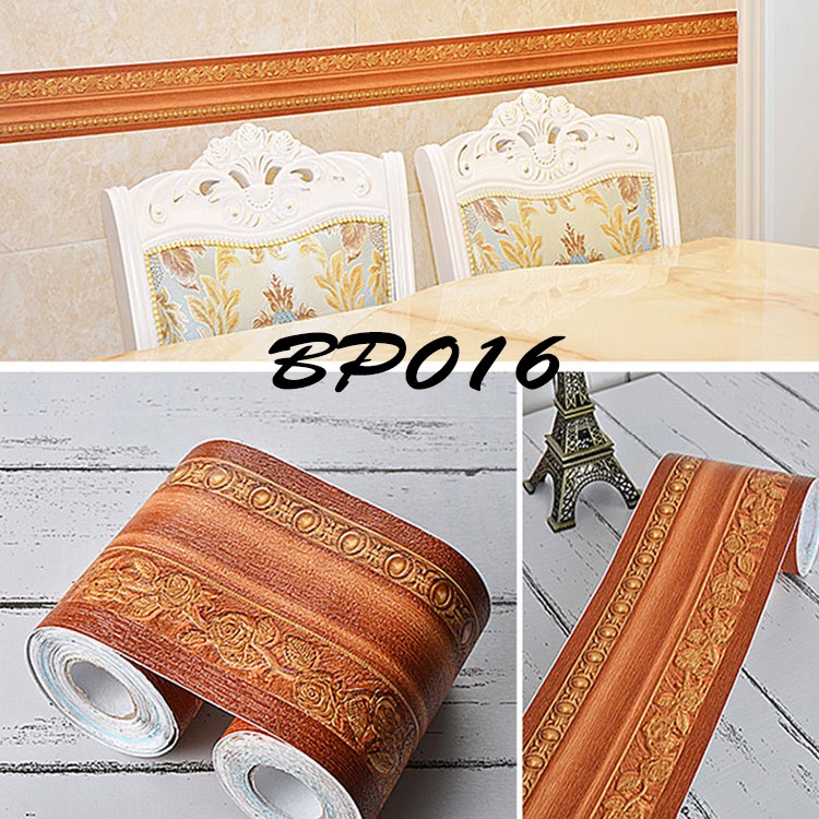BP016 WOOD LIST WALL BORDER PREMIUM LIST TEKSTUR TIMBUL 10CM X5 M WALLSTICKER LIST BORDER LINE EMBOS