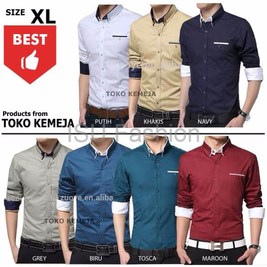 KEMEJA JUMBO SIZE UKURAN XL PRIA MIX 6 KHUSUS BESAR BIG BAJU CASUAL COWOK FORMAL SLIMFIT KATUN KORE