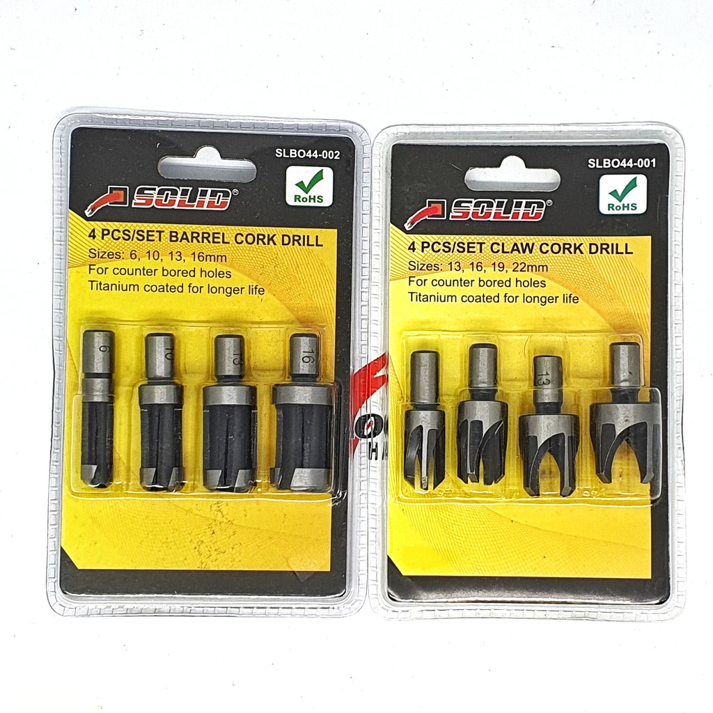 Solid Set 8 pcs Mata Bor Pembuat Pen Dowel Kayu - Cork Barrel