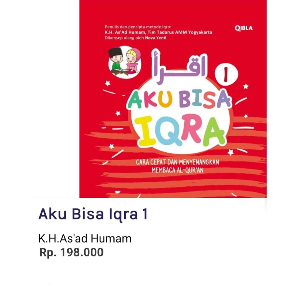 Buku Aku Bisa Iqra 1 sampai 6