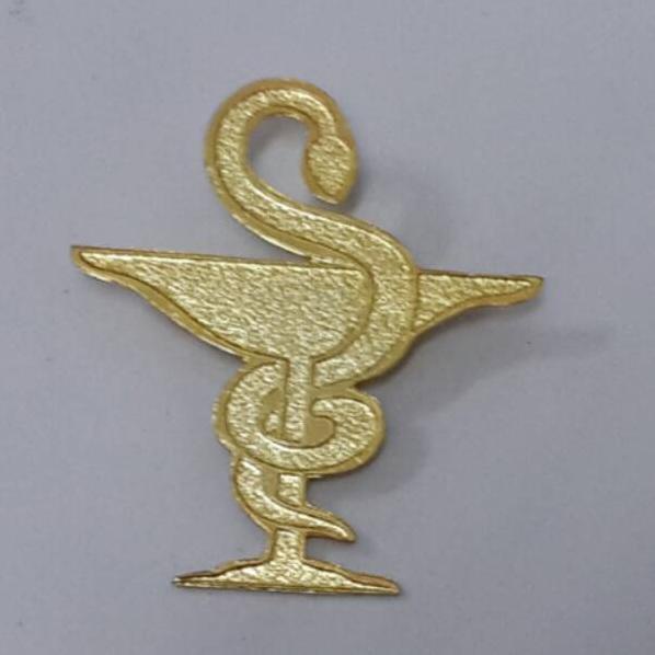۞ Pin logo farmasi peniti / plating warna emas ✿