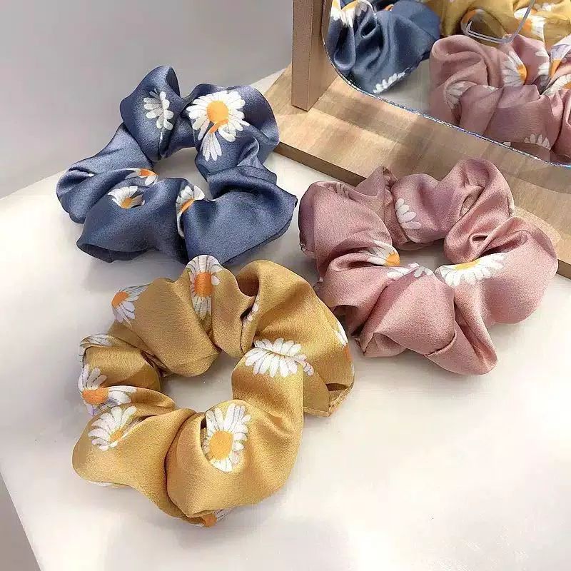 scrunchie elastis KOREA karet ikat rambut fashion Bunga Daisy