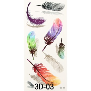 36Pcs Stiker Seni Tato  Tubuh Temporer Gambar  Bunga 3D 