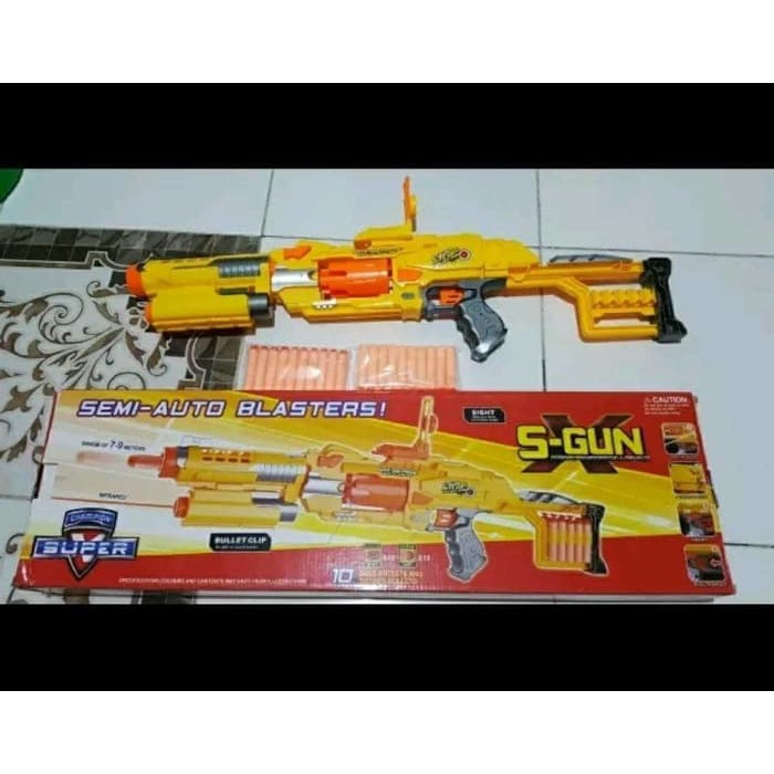  Pistol  Peluru Busa NERF  SGUN 7006 besar mainan  tembakan 